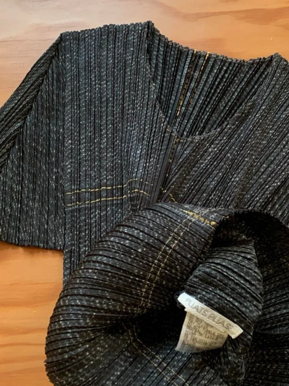 Issey Miyake Pleats Please Denim Top Dark Charcoal JP3